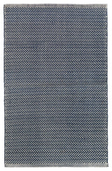 Dash & Albert Herringbone Indigo Handwoven Cotton Rug, Blue, 8' x 10'