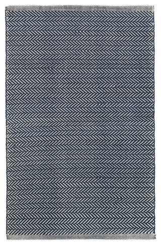 Dash & Albert Herringbone Indigo Handwoven Cotton Rug, Blue, 8' x 10'