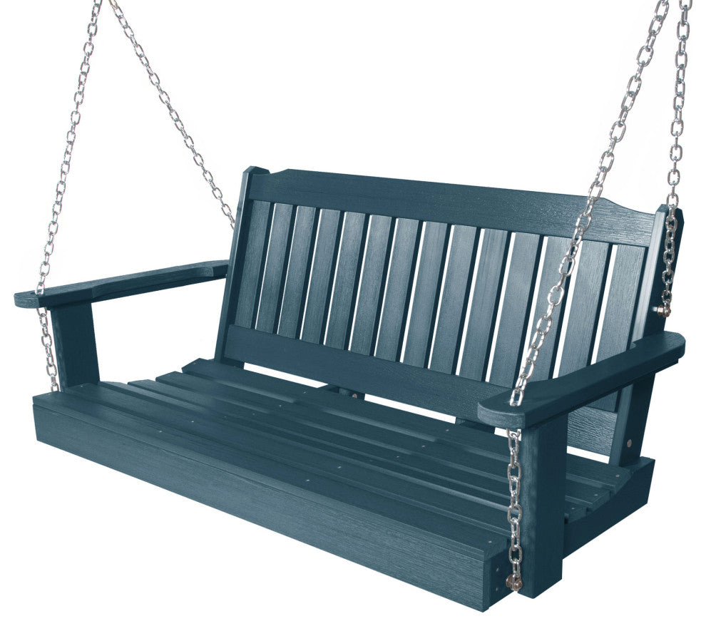 Linden Porch Swing 4', Aquatic Blue