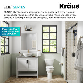 Elie Bathroom Shelf With Towel Bar, Brushed Gold