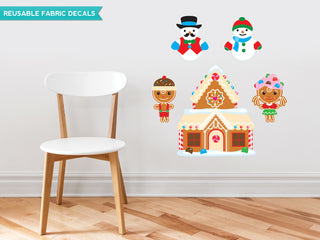 Christmas Fabric Wall Decal With Gingerbread House