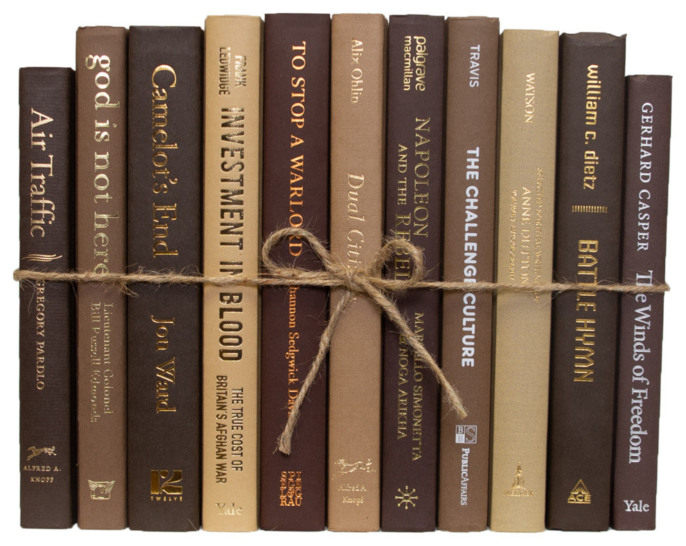 Decorative Books - Chocolate Book Bundle - 1 foot of Brown Books