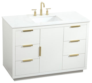 Bethany Single Bathroom Vanity, White, 48"
