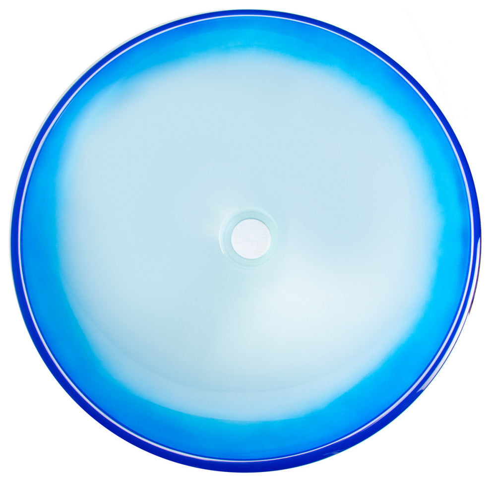 Eden Bath EB_GS70 Blue Cloud Frosted Round Glass Vessel Sink