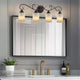 Kira Home Villa 31" Bathroom Light, Amber Frosted Glass Shades, Oil Rubbed