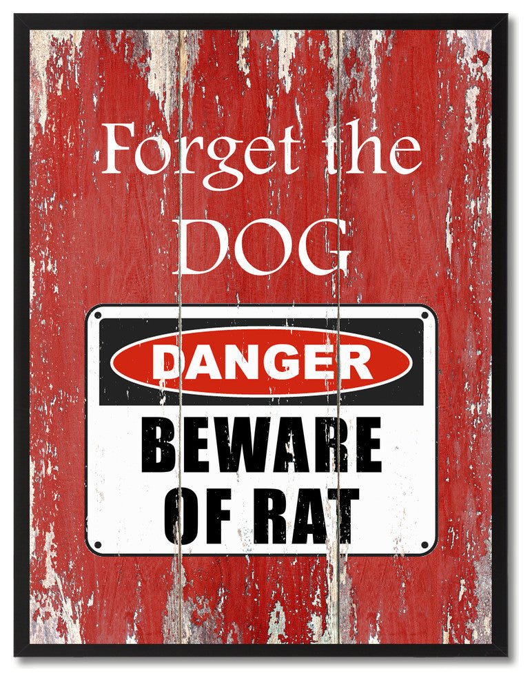 Beware Of Rat Danger Sign, Canvas, Picture Frame28"X37"