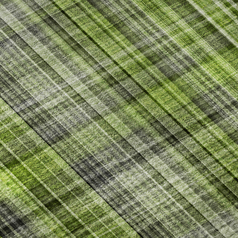 Premium Machine Washable Mayfield AMF541 Green 3' x 5' Rug