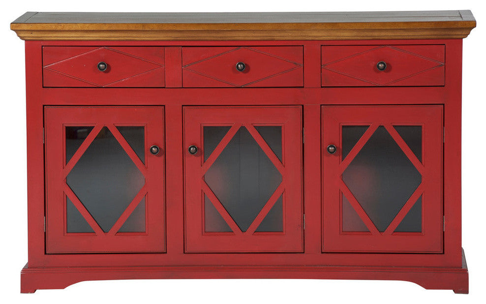Eagle Furniture 55" Shelter Bay Credenza Console, Tempting Turquoise Base, Conco