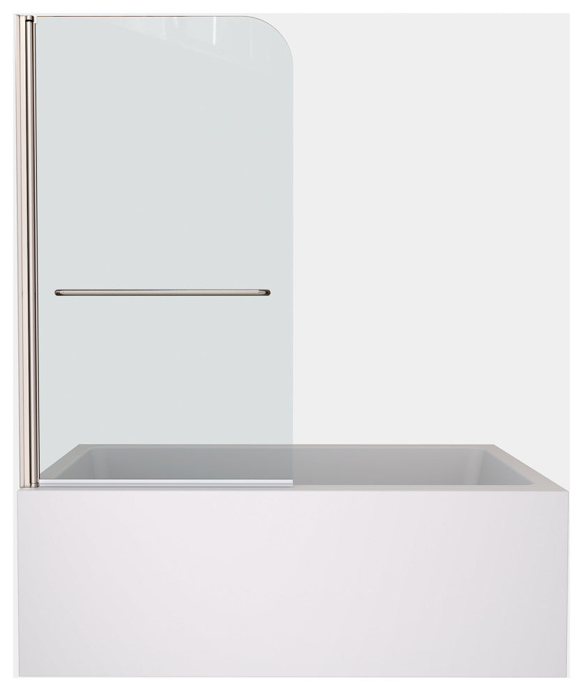 34" W x 58" H Pivot Tub Door, Clear Tempered Glass, Chrome