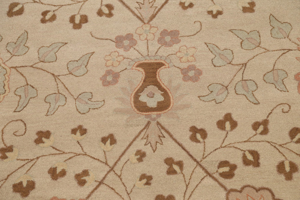 Traditional Floral Area Rug Wool Hand-tufted Oriental Carpet 9x12