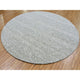 Goose Gray Undyed 100% Wool Hand Knotted Grass Design Round Rug, 9'5"x9'6"