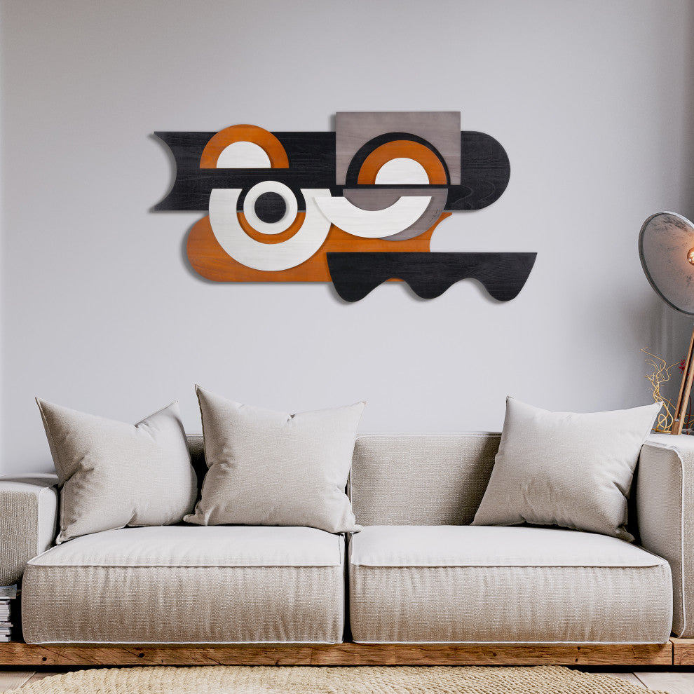 "Honeyed Dusk I" Hand Made Wood Abstracts Wall Art, Ap-103b-4824-03