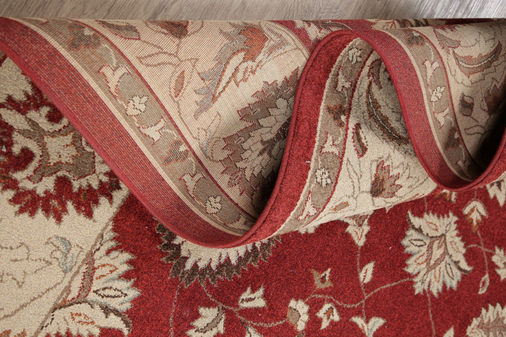 Oushak Oriental Synthetic Traditional Carpet Turkish Area Rug, Red, 10'6"x7'10
