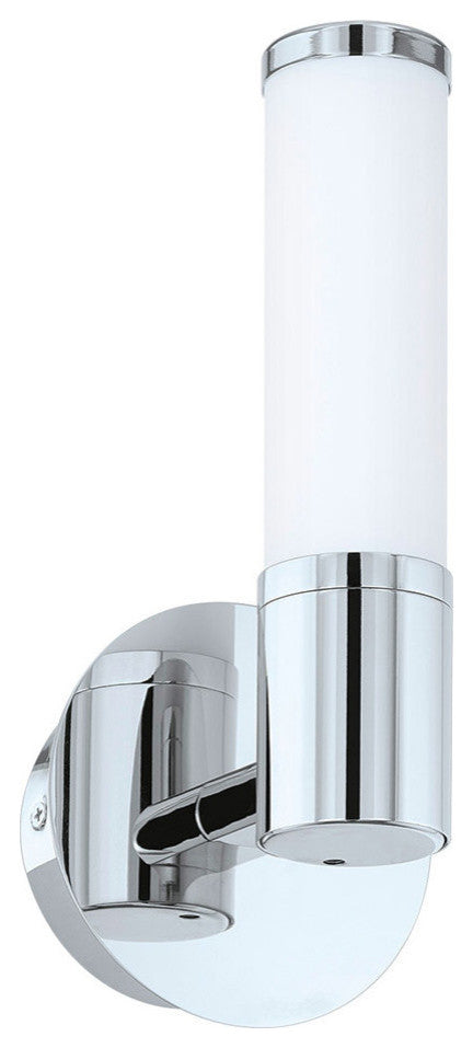 1x6W LED Vanity Wall Light, Chrome Finish and Opal Glass