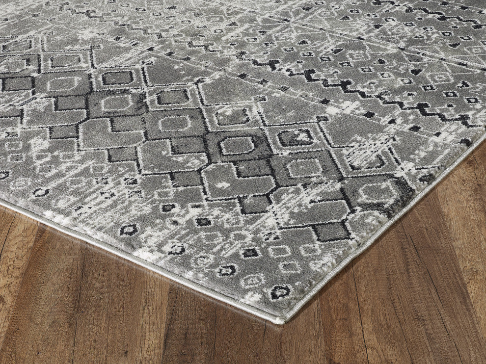 Abani Urbana URB110A Tribal Distressed Grey Area Rug
