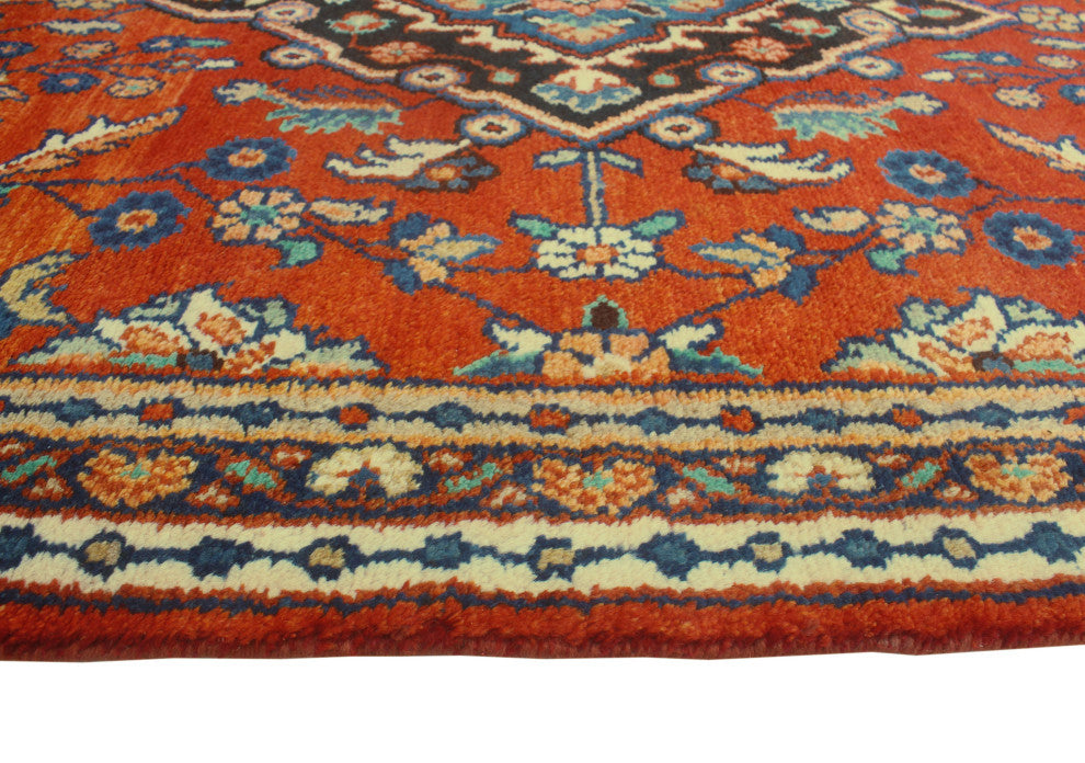 Fine Vintage Distressed Diamond Rust/Charcoal Runner, 3'8x10'6