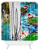 Ginette Fine Art Red Crowned Cranes Shower Curtain, 72"x69"