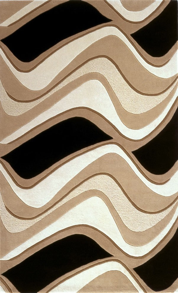 Eternity 1071 Black, Beige Waves, 3'3"x5'3"