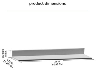 Yung Wall Mounted Shelves, Black, 24"