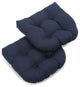 19" U-Shaped Twill Tufted Dining Chair Cushion, Set of 2, Navy