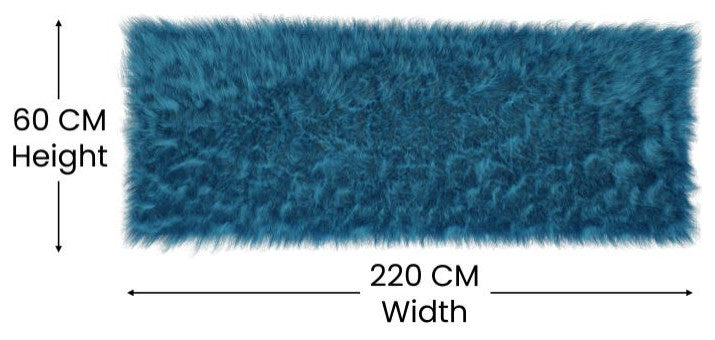 Chalet Collection Faux Fur Area Rug, Turquoise, 2' X 7'