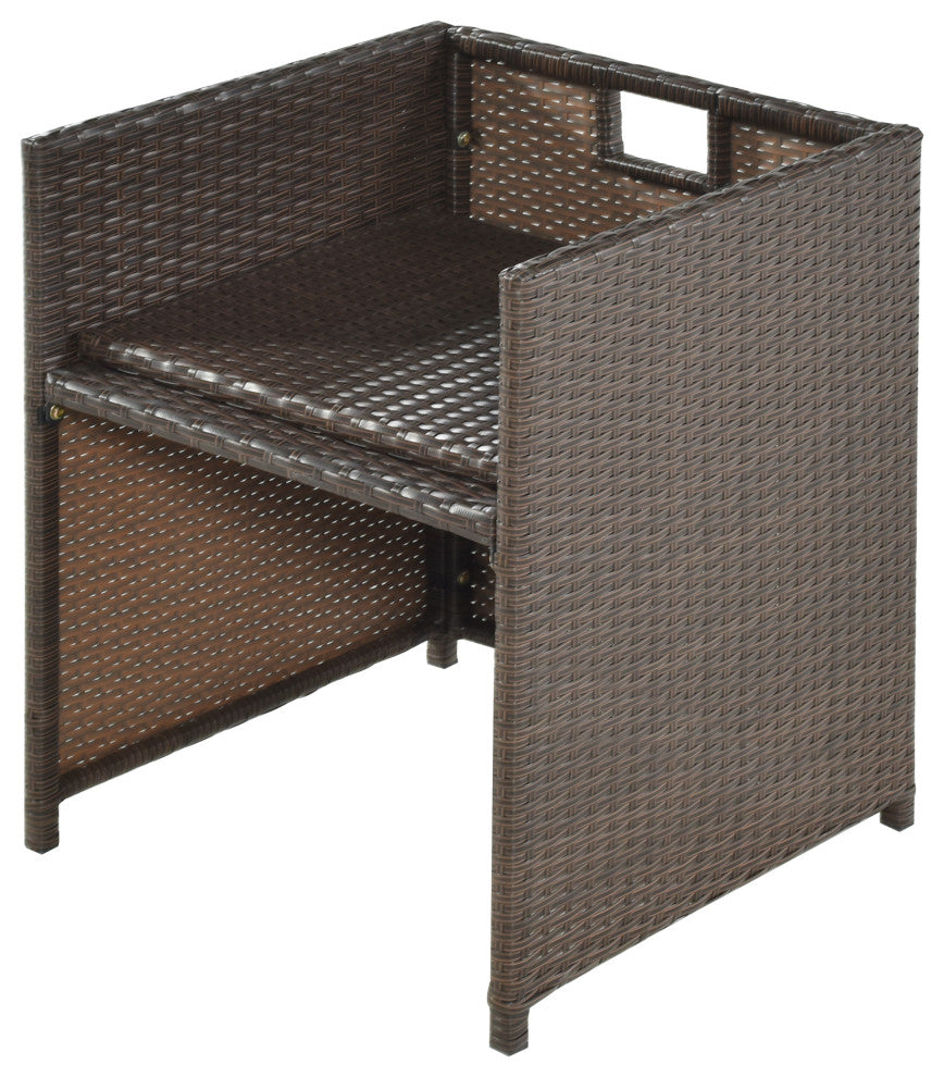 11 Pieces Outdoor Patio Rattan Dining Table Set With Cushions