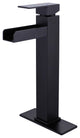 Single Hole Waterfall Bathroom Faucet, Matte Black