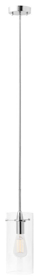 Effimero 1-Light Stem Hung Pendant Lamp, Polished Chrome