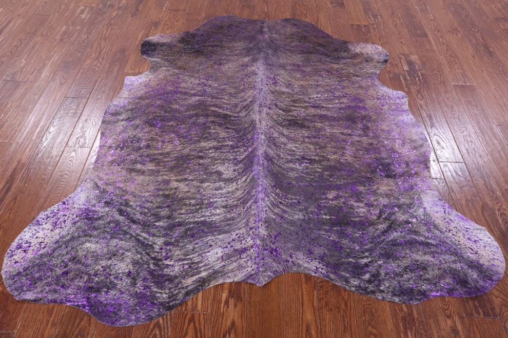 Purple Metallic Cowhide Rug 6' 6" X 6' 4" C2105