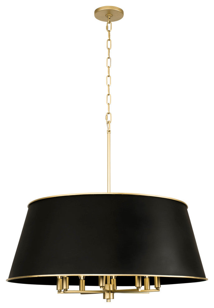 Coco 8-Lt  Pendant - Matte Black/French Gold