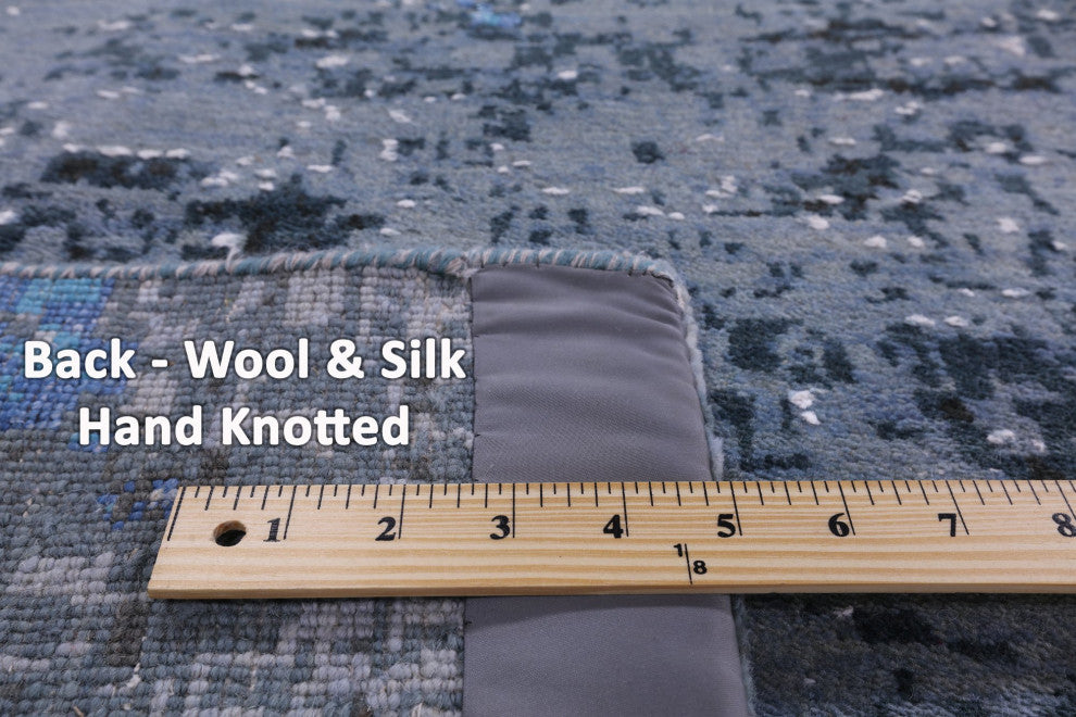 Wool and Silk Modern Hand Knotted Rug 10' 0" X 14' 2" Q7123