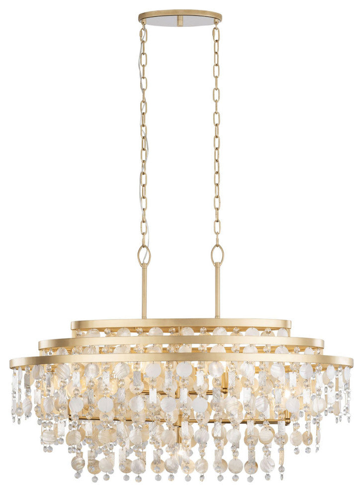 Kalani 9-Lt Linear Pendant - French Gold