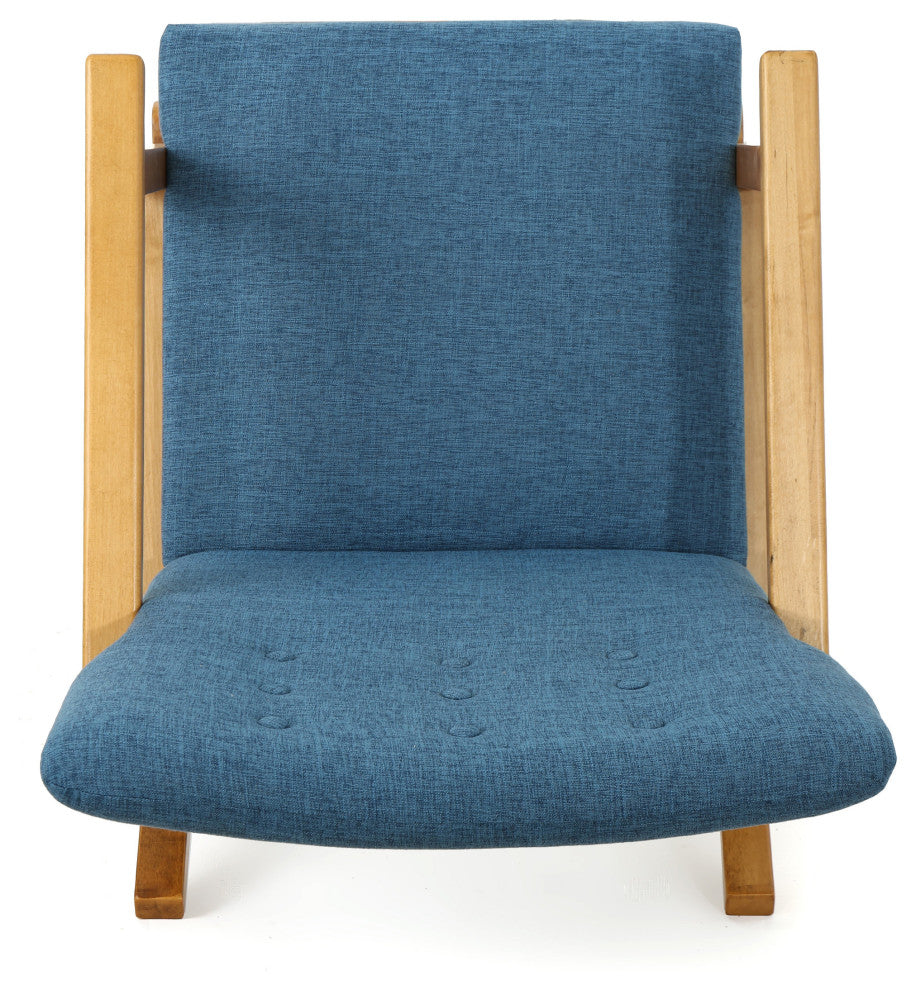 GDF Studio Hank Mid Century Modern Fabric Rocking Chair, Muted Blue