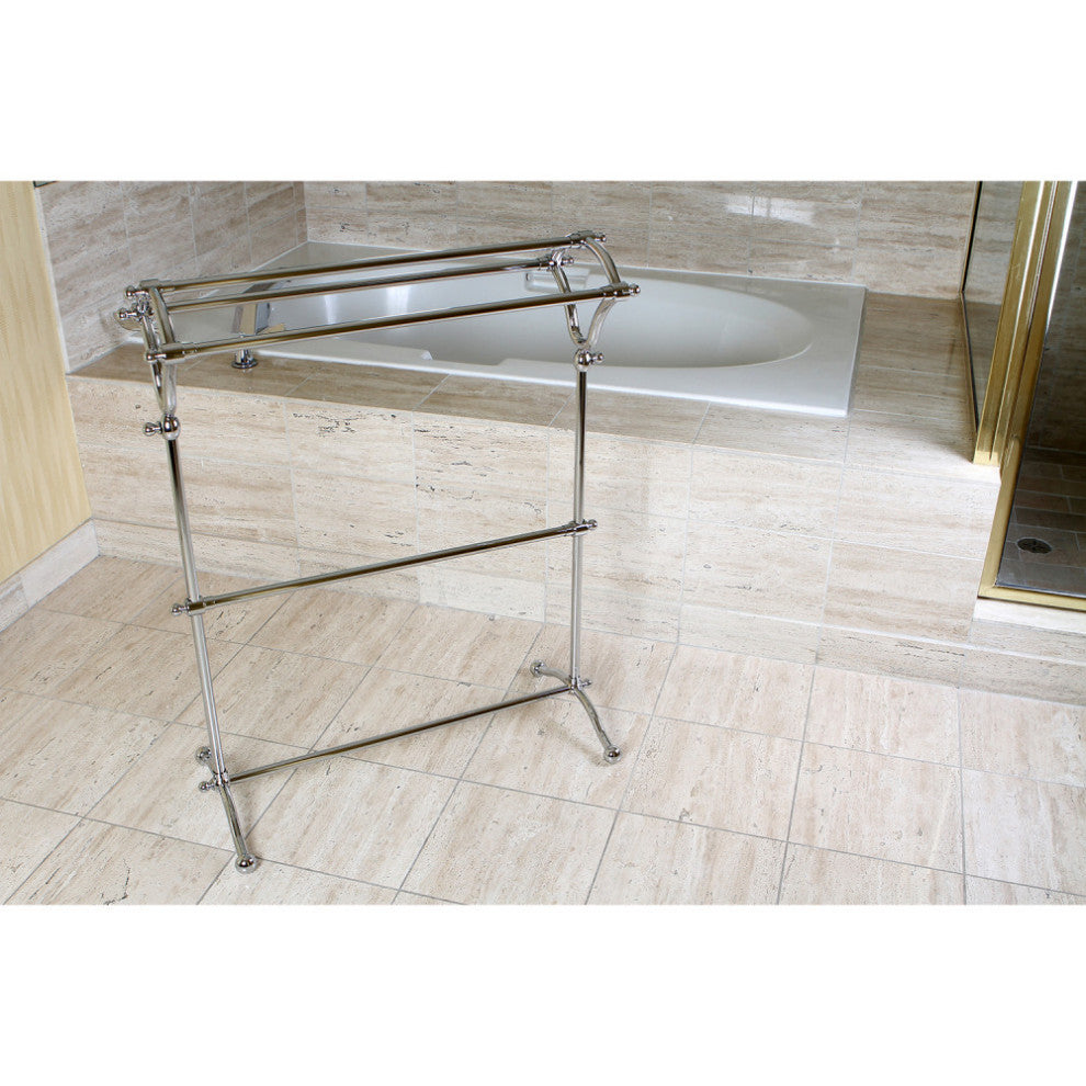 Kingston Brass Pedestal Y-Type Towel Rack, Polished Chrome