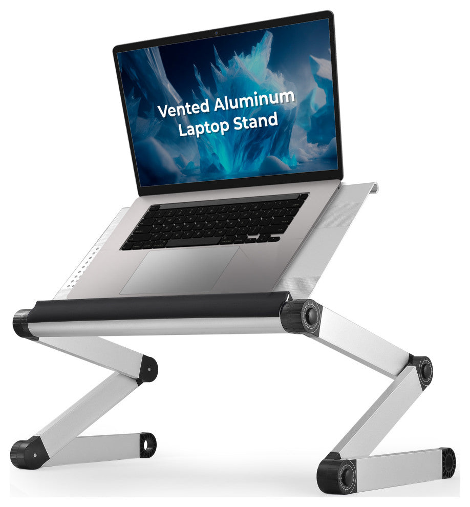 Workez Adjustable Height, Ergonomic Aluminum Cool Laptop Stand, Silver