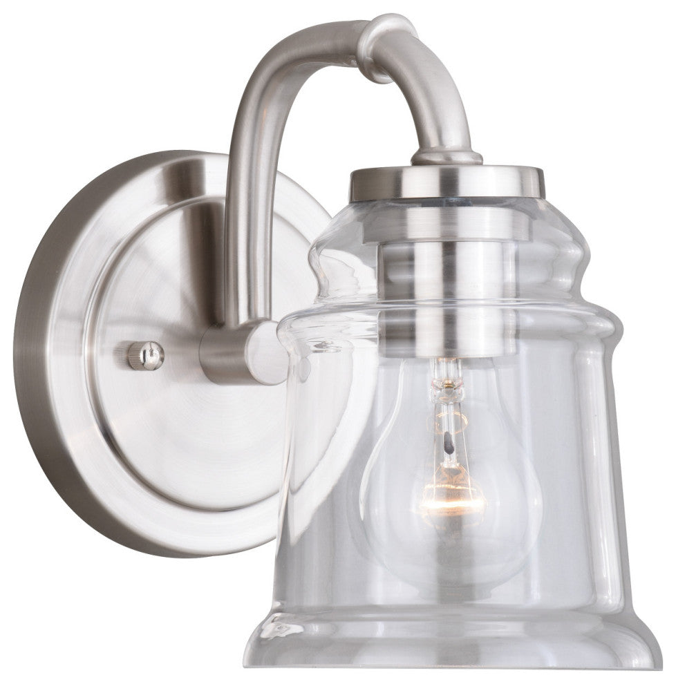 Vaxcel Toledo 1-Light Vanity, Satin Nickel