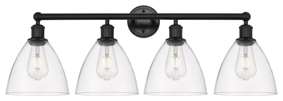 Innovations 616-4W-BK-GBD-752 4 Light Bath Vanity Light, Matte Black