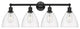 Innovations 616-4W-BK-GBD-752 4 Light Bath Vanity Light, Matte Black