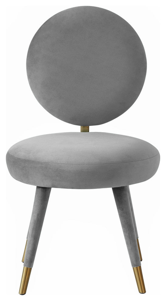 Kylie Light Gray Velvet Dining Chair, Light Gray