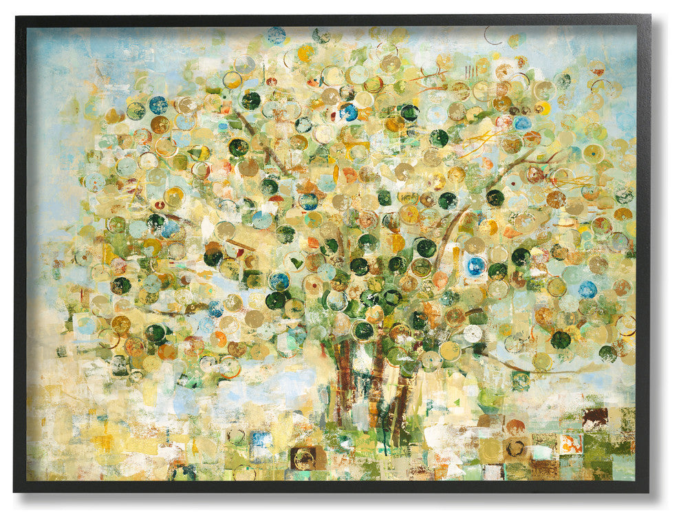 Abstract Apple Tree Framed Giclee Texturized Art, 12x12