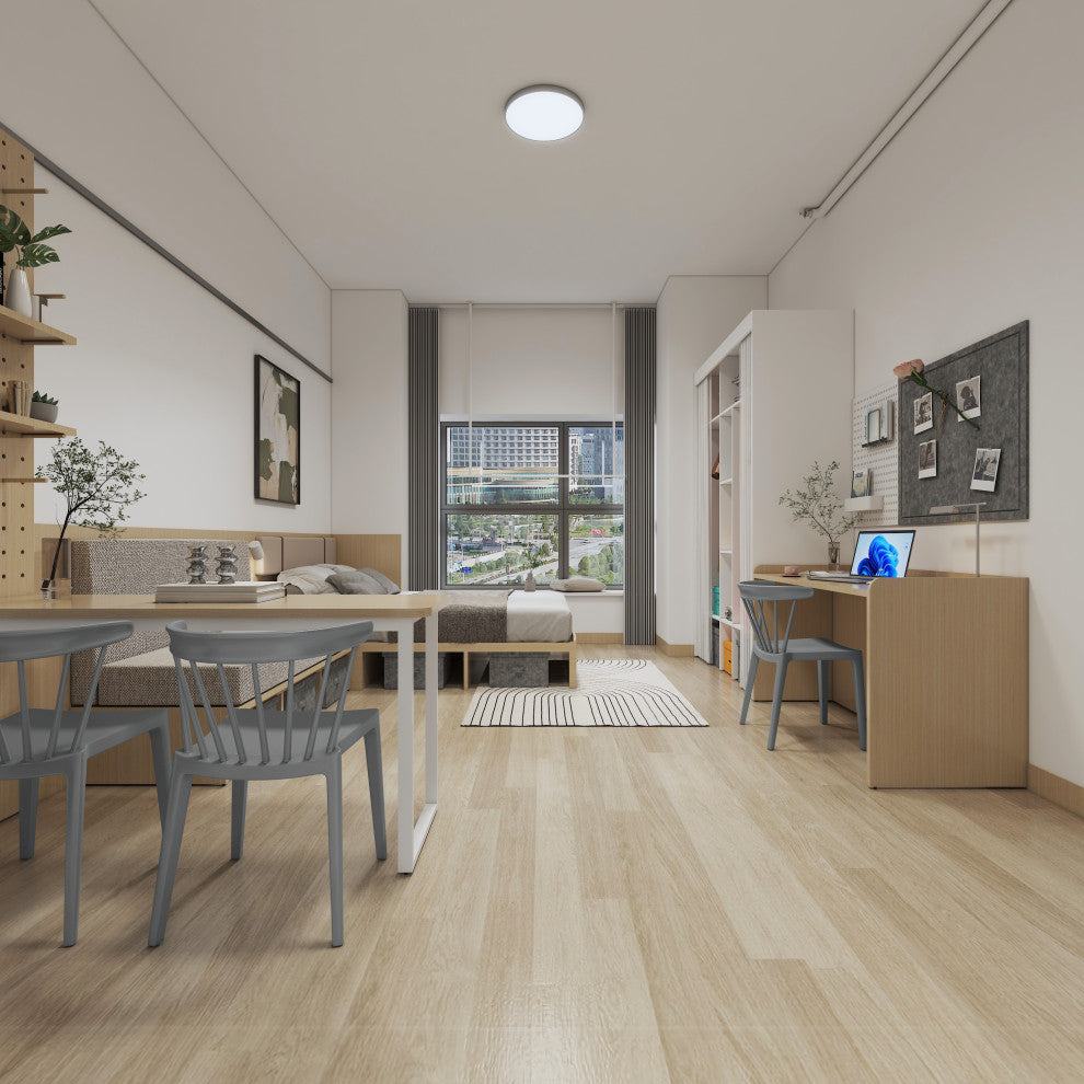 Set of 2 Dining Side Chairs, Plastic Indoor/Outdoor Stackable Patio Chair, Gray