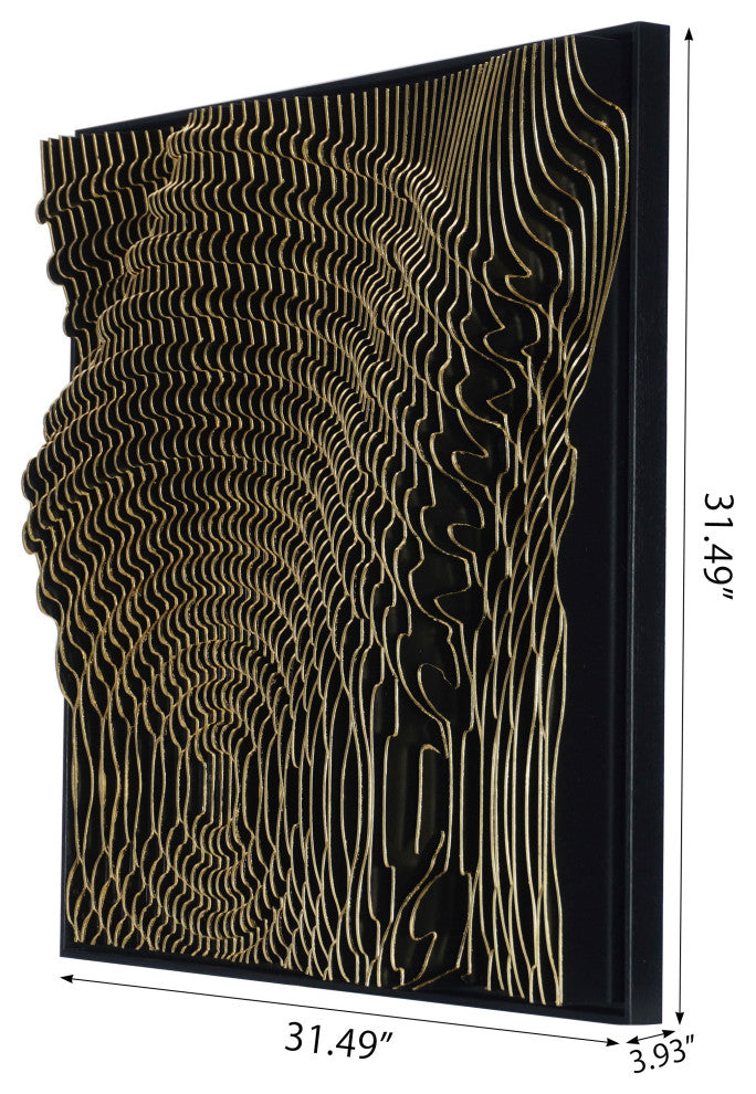 Abstract Pine Wood Carving Wall DÃ©cor
