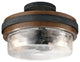 Semi Flush 2-Light, Auburn Stained Finish