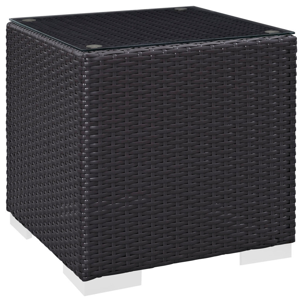 Espresso Convene Outdoor Patio Side Table
