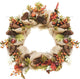 18" Autumn Harvest Leaves Acorns Pinecones and Burlap Wreath