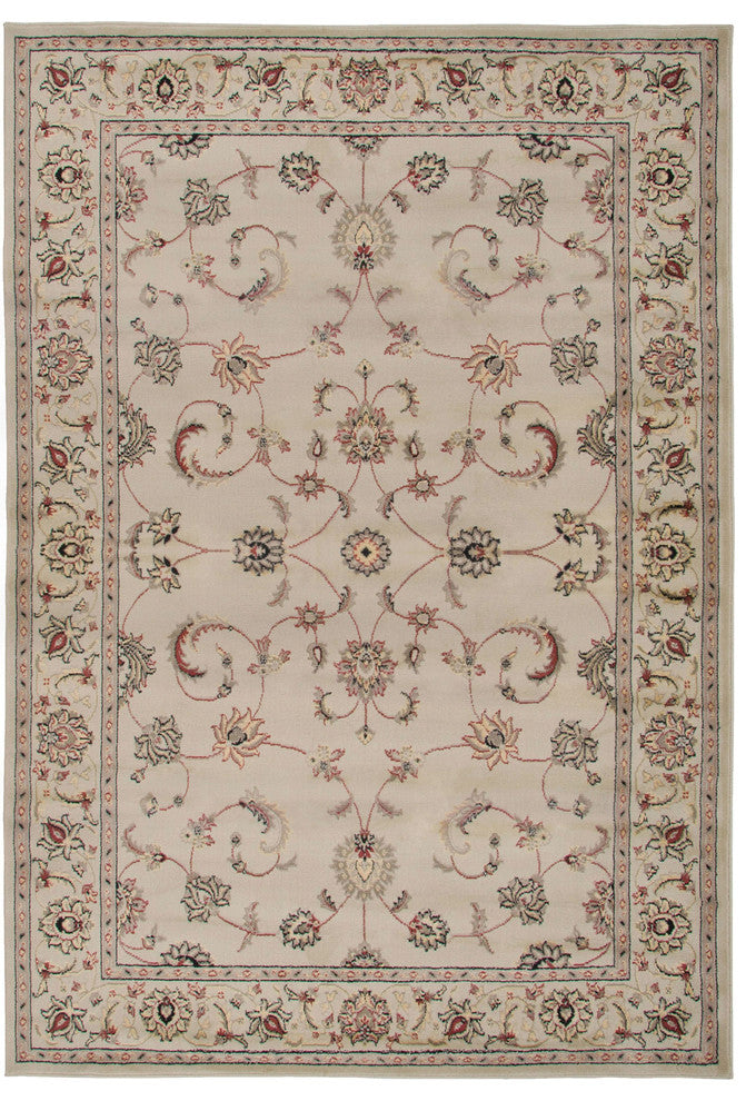 Rizzy Home Bay Side BS3580 Ivory Border Area Rug, Rectangular 5'3"x7'7"