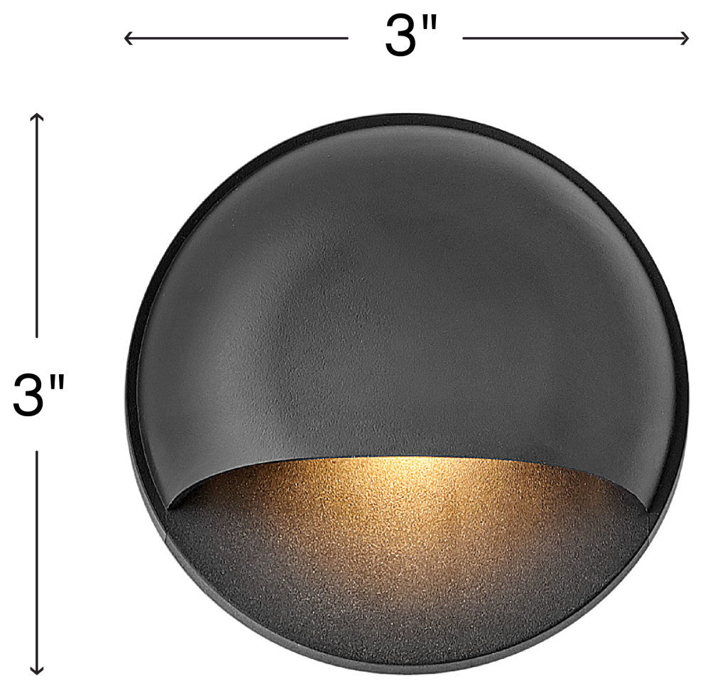 Hinkley Landscape Lighting Nuvi Round Low-Voltage LED Deck Sconce, Black