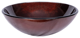 Eden Bath EB_GS09 Red Copper Reflections Bathroom Glass Vessel Sink