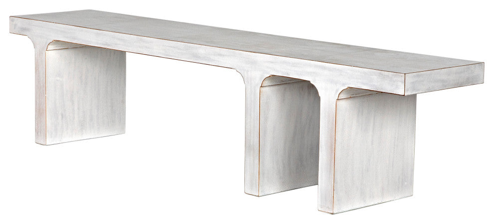 Noir Furniture Kir Bench, White Wash