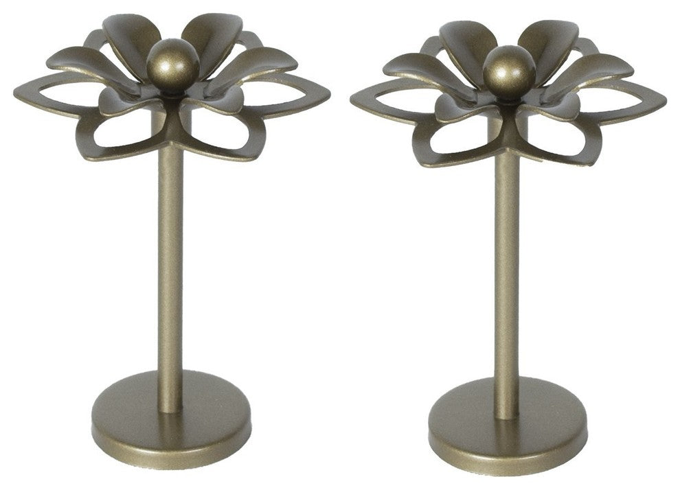 Urbanest Crocus Medallion Drapery Holdback, Antique Gold, Set of 2